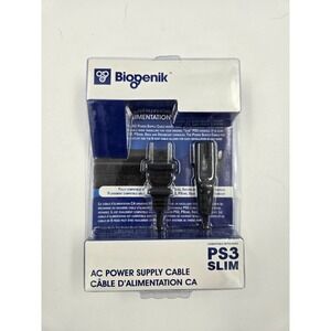 Biogenik AC Power Supply Cable for PS3 Slim PS2 PSOne Xbox Saturn 6 Foot Black